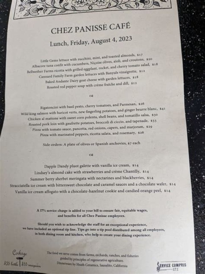 Chez Panisse Menu and Prices - SarkariResult