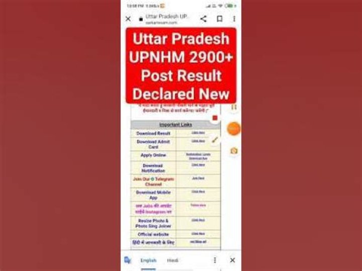 Uttar Pradesh UPNHM 2900+ Post Result Declared - Sarkari Result