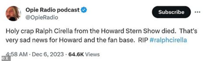 What Was Ralph Cirella's Cause Of Death? What Happened To Ralph Cirella? - SarkariResult