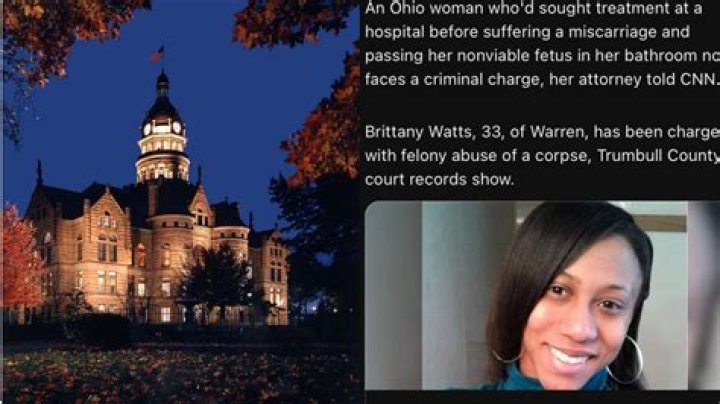 Who Is Brittany Watts? Ohio Woman Charged With Felony Abuse Of Corpse After Miscarriage - SarkariResult